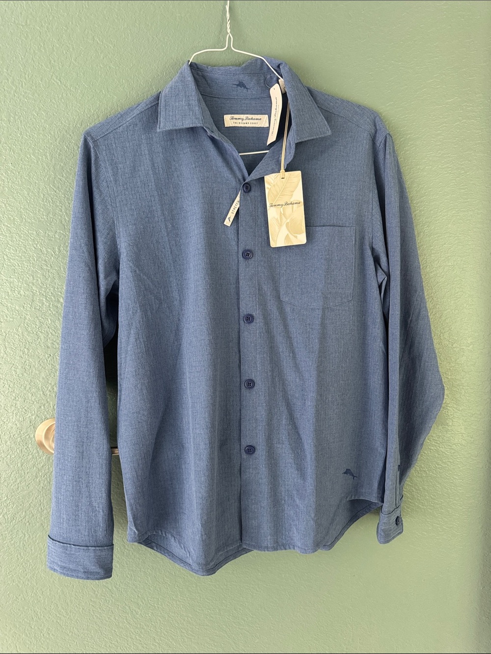 Tommy Bahama Men's Chambray Blue Button-Down Shirt